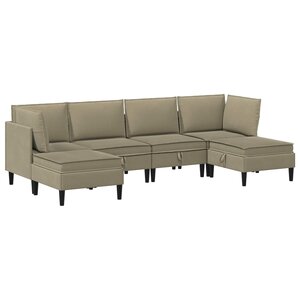 vidaXL Ensemble de meubles pour le salon 6 pc Kaki Tissu
