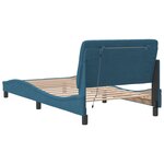 vidaXL Cadre de lit avec LED sans matelas bleu 100x200 cm velours