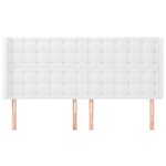 vidaXL Tête de lit avec oreilles Blanc 163x16x118/128 cm Similicuir
