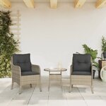 vidaXL Chaises de jardin coussins lot de 2 gris clair résine tressée