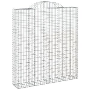 vidaXL Panier de gabions arqué 200x50x220/240 cm Fer galvanisé