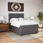 vidaXL Sommier à lattes de lit avec matelas Gris 160x200 cm Similicuir