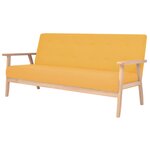 vidaXL Ensemble de canapé 3 Pièces Tissu jaune