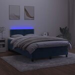 vidaXL Sommier à lattes de lit avec matelas LED bleu foncé 120x190 cm