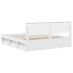 vidaXL Cadre de lit avec tête de lit Blanc 180 x 200 cm Pin massif