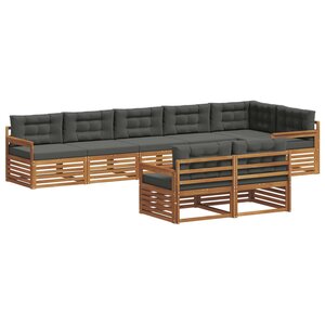 vidaXL Ensemble de canapés d'extérieur 8 Pièces Naturel et Anthracite