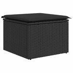 vidaXL Salon de jardin 7 Pièces avec coussins noir résine tressée