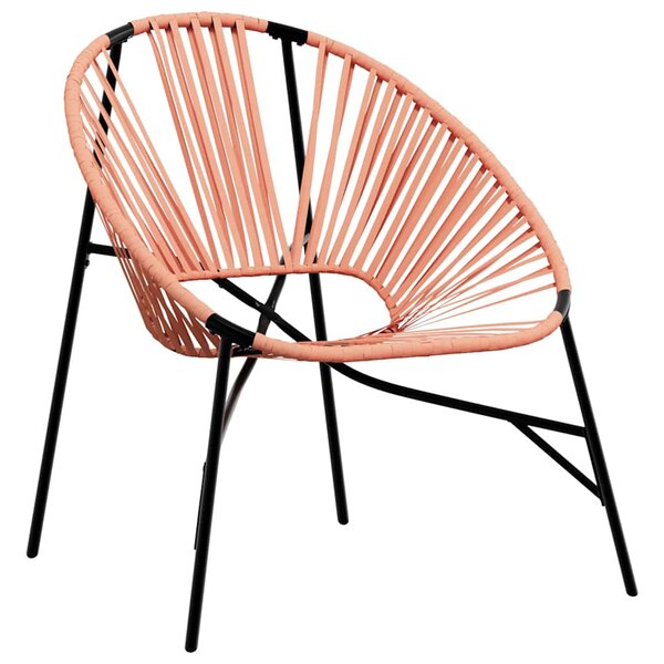 vidaXL Chaise œuf de jardin noir et orange résine tressée