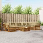 vidaXL Ensemble de canapés d'extérieur 8 Pièces Naturel et Beige
