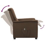 vidaXL Fauteuil inclinable électrique Marron Tissu