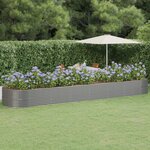 vidaXL Lit surélevé de jardin Acier enduit de poudre 584x140x68cm gris
