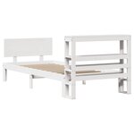 vidaXL Cadre de lit avec tête de lit sans matelas blanc 75x190 cm