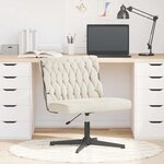 vidaXL Chaise pivotante de bureau crème bouclé comme de la laine tissu