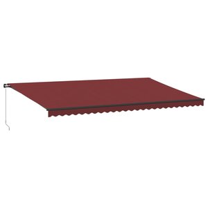 vidaXL Auvent manuel rétractable avec LED bordeaux 600x350 cm