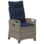 vidaXL Chaise de jardin 2 Pièces gris et bleu marine 56 x 60 x 112 cm