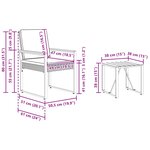 vidaXL Ensemble de meubles d'extérieur 3 Pièces Noir et blanc crème
