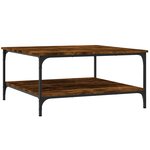 vidaXL Table basse chêne fumé 80x80x40 cm bois d'ingénierie
