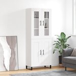 vidaXL Buffet haut Blanc 69 5x34x180 cm Bois d'ingénierie