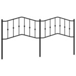 vidaXL Tête de lit métal noir 200 cm