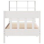 vidaXL Cadre de lit sans matelas blanc 90x190 cm bois de pin massif