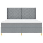 vidaXL Lit à ressorts avec matelas Gris clair 180 x 200 cm tissu