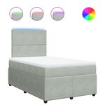 vidaXL Sommier à lattes de lit et matelas Gris clair 120x200cm Velours