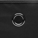 vidaXL Boîtes de rangement avec couvercle 4 Pièces Noir 32x32x32 cm Tissu