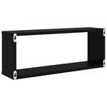 vidaXL Étagères murales cube 4 Pièces Noir 60x15x23 cm Bois d’ingénierie