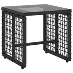 vidaXL Ensemble de meubles d'extérieur 3 Pièces Noir et Blanc