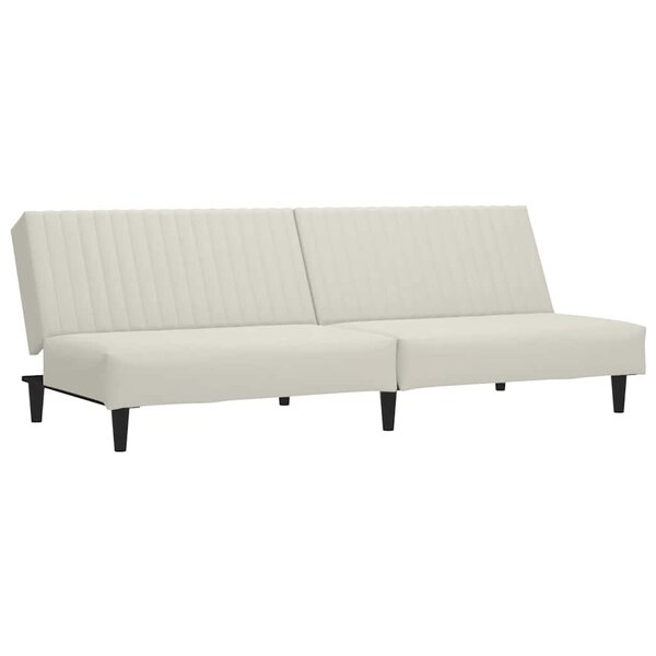 vidaXL Canapé-lit à 2 places crème velours