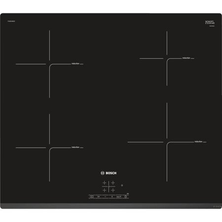 Bosch pue631bb1e table cuisson induction - 4 foyers - 4600w - l59 2 x p52 2cm - revêtement verre - noir