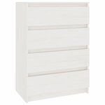 vidaXL Armoire d'appoint Blanc 60x36x84 cm Bois de pin massif