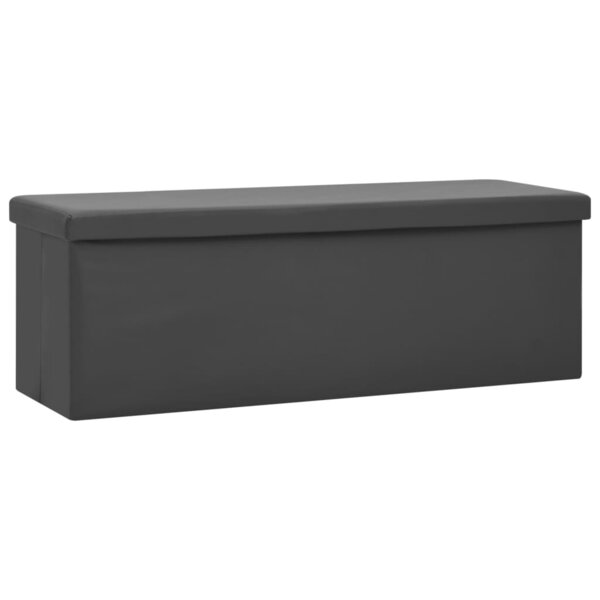 Banc banquette de rangement pliable 110 x 38 x 38 cm pvc gris 02_0010991