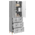 vidaXL Ensemble de Meubles 2 Pièces Sonoma gris 66 x 34 5 x 90 cm