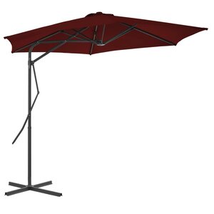 vidaXL Parasol de jardin avec mât en acier rouge bordeaux 300x230 cm