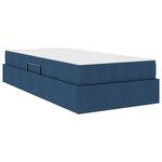vidaXL Lit avec rangement et matelas Bleu 90 x 190 cm Polyester