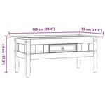 vidaXL Table basse Pin mexicain Gamme Corona Gris 100x55x44 cm