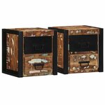 vidaXL Tables de chevet 2 Pièces multicolore 40x35x40cm bois récupération