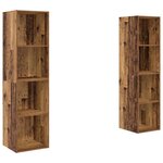 vidaXL Meuble TV 2 Pièces Marron 37 x 37 x 142.5 cm Bois d'ingénierie