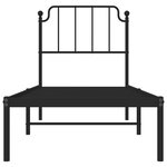vidaXL Cadre de lit métal sans matelas avec tête de lit noir 80x200 cm