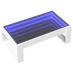 vidaXL Table basse avec LED infini blanc 90x53x30 cm