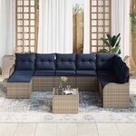 vidaXL Ensemble de canapé de jardin Gris polyrotin