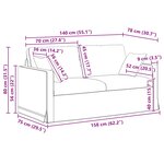 vidaXL Canapé Bordeaux 158 x 78 x 80 cm Velours