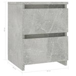 vidaXL Table de chevet Gris béton 30x30x40 cm Bois d’ingénierie