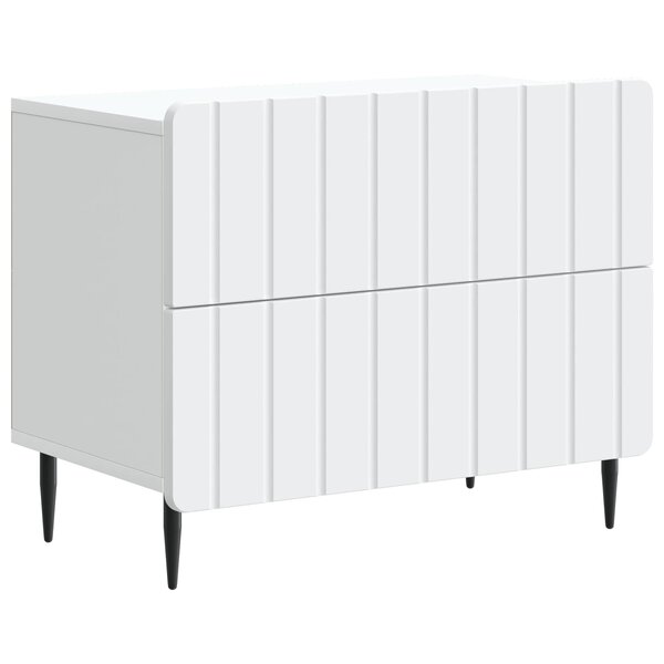 vidaXL Cabinet de chevet Blanc 62 x 34 5 x 49 5 cm Bois d'ingénierie