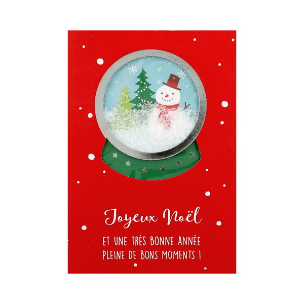 Carte de voeux - fêtes de fin d'année - joyeux noël - boule a neige