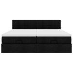 VidaXL Cadre de lit ottoman avec matelas noir 200x200cm tissu