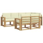 vidaXL Ensemble de canapés d'extérieur 7 pc Blanc et crème Polyester