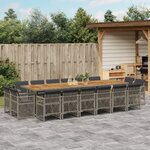 vidaXL Ensemble à manger de jardin 17 Pièces et coussins résine tressée