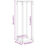 vidaXL Portant de bois chauffage anthracite 25x25x80 cm